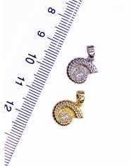 Pirinç Zirkon Taşlı Deniz Kabuğu Kolye Bileklik Ucu Charm Altın 1 Adet