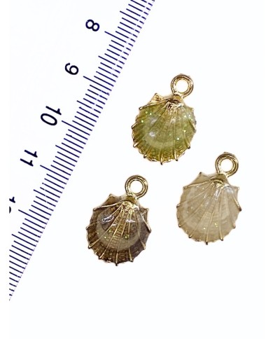 Pirinç Zirkon Mineli Deniz Kabuğu Kolye Bileklik Ucu Charm Gri 1 Adet