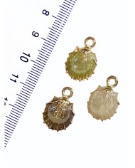 Pirinç Zirkon Mineli Deniz Kabuğu Kolye Bileklik Ucu Charm Yeşil 1 Adet