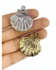 Metalize Deniz Kabuğu Kolye Bileklik Ucu Charm Altın 1 Adet