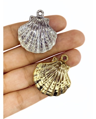 Metalize Deniz Kabuğu Kolye Bileklik Ucu Charm Gümüş 1 Adet