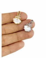Pirinç Zirkon Taşlı Deniz Kabuğu Kolye Bileklik Ucu Charm Altın 1 Adet