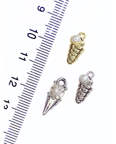 Pirinç Zirkon Mineli İncili Deniz Kabuğu Kolye Bileklik Ucu Charm Altın 1 Adet