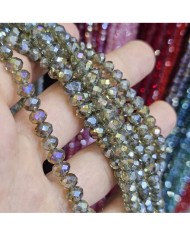 6mm İpe Dizili Kristal Boncuk Şeffaf Janjan Nefti - 10 Dizi