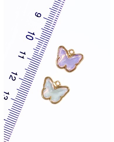 Pirinç Zirkon Taşlı Kelebek Kolye Bileklik Ucu Charm Pembe 1 Adet