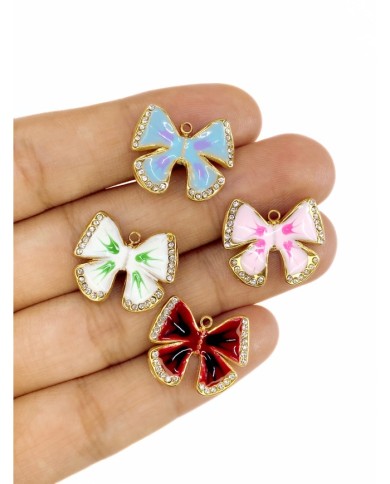 Çelik Mineli Kelebek Kolye Bileklik Ucu Charm Pembe 1 Adet