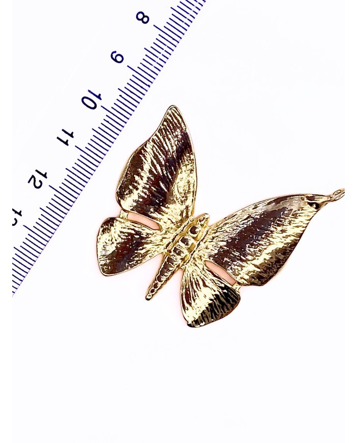 Pirinç Zirkon Mineli Kelebek Kolye Bileklik Ucu Charm Altın 1 Adet