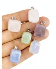 Doğal Taş Kolye Bileklik Ucu Charm Şeffaf 1 Adet