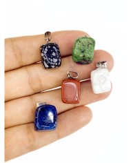 Doğal Taş Kolye Bileklik Ucu Charm Yeşil 1 Adet