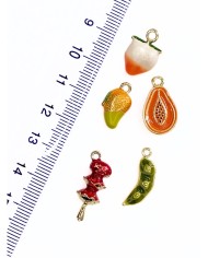 Pirinç Zirkon Mineli Avokado Kolye Bileklik Ucu Charm 1 Adet