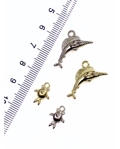 Pirinç Zirkon Taşlı Balık Kolye Bileklik Ucu Charm Gümüş 1 Adet