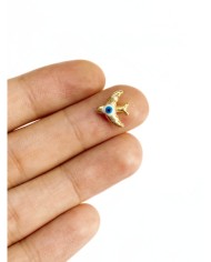 Pirinç Zirkon Mineli Balık Kolye Bileklik Ucu Charm Altın 1 Adet