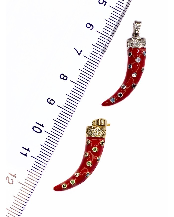 Pirinç Zirkon Taşlı Biber Kolye Bileklik Ucu Charm Altın 1 Adet