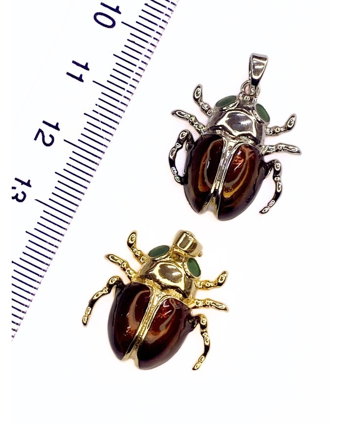 Çelik Mineli Taşlı Böcek Kolye Bileklik Ucu Charm Altın 1 Adet