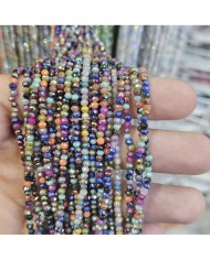 3mm İpe Dizili Kaplamalı Mix Kristal Boncuk Renk Kodu TMLS - 1 Dizi