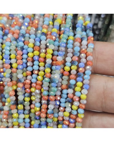 3mm İpe Dizili Kaplamalı Mix Kristal Boncuk Renk Kodu CTSM - 1 Dizi