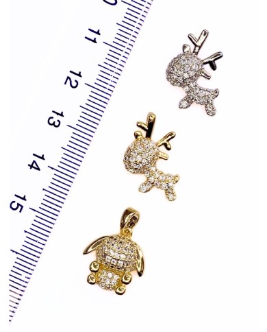 Pirinç Zirkon Taşlı Geğik Kolye Bileklik Ucu Charm Altın 1 Adet