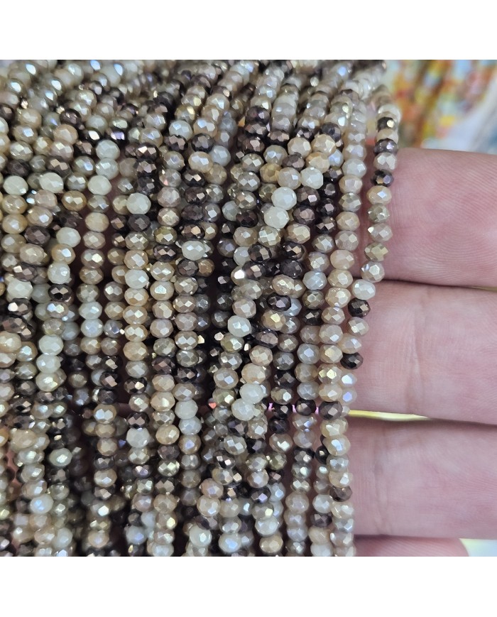 3mm İpe Dizili Kaplamalı Mix Kristal Boncuk Renk Kodu JFKB - 1 Dizi