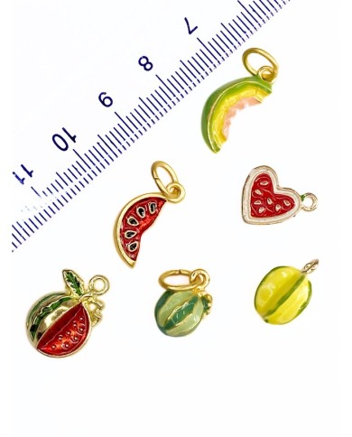 Pirinç Zirkon Mineli Kesilmiş Karpuz Kolye Bileklik Ucu Charm 1 Adet