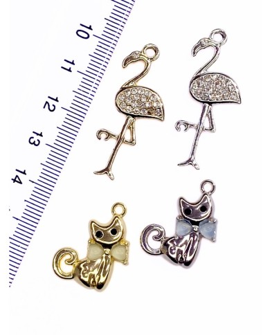 Pirinç Zirkon Taşlı Kedi Kolye Bileklik Ucu Charm Altın 1 Adet