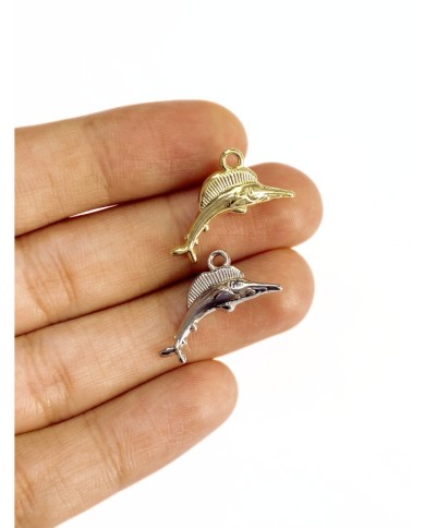 Pirinç Zirkon Mineli Kılıç Balığı Kolye Bileklik Ucu Charm Altın 1 Adet