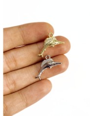 Pirinç Zirkon Mineli Kılıç Balığı Kolye Bileklik Ucu Charm Gümüş 1 Adet