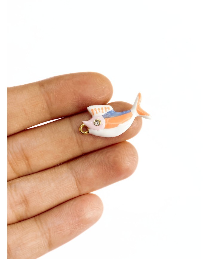 Pirinç Zirkon Mineli Kılıç Balığı Kolye Bileklik Ucu Charm 1 Adet