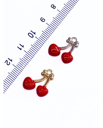 Pirinç Zirkon Mineli Kiraz Kolye Bileklik Ucu Charm Altın 1 Adet