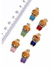 Pirinç Zirkon Mineli Labubu Kolye Bileklik Ucu Charm Yeşil 1 Adet