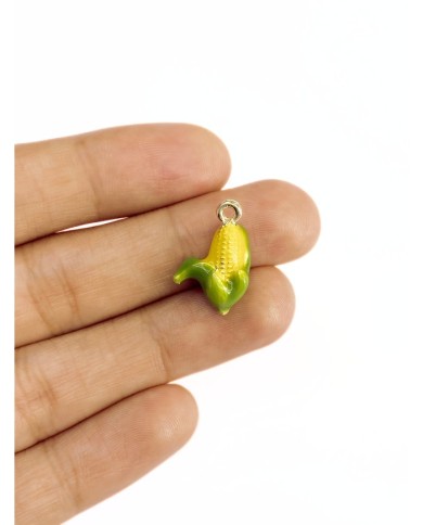 Pirinç Zirkon Mineli Mısır Koçanı Kolye Bileklik Ucu Charm 1 Adet