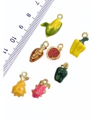 Pirinç Zirkon Mineli Dolma Biber Kolye Bileklik Ucu Charm Sarı 1 Adet