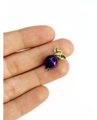 Pirinç Zirkon Mineli Patlıcanı Kolye Bileklik Ucu Charm 1 Adet