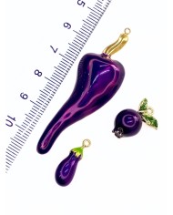 Çelik Mineli Büyük Patlıcan Kolye Bileklik Ucu Charm 1 Adet