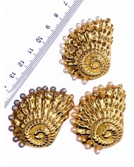 Çelik Deniz Kabuğu İnci Boncuklu Kolye Bileklik Ucu Charm Gri 1 Adet