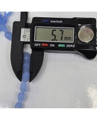 6mm İpe Dizili Damla Kristal Boncuk Metalik Kaplama Yeşil - 1 Dizi