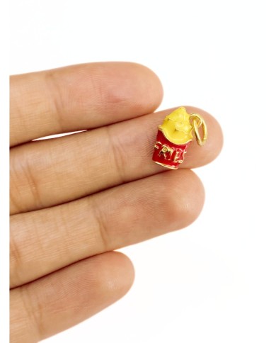 Pirinç Zirkon Mineli Patates Kızartması Kolye Bileklik Ucu Charm 1 Adet