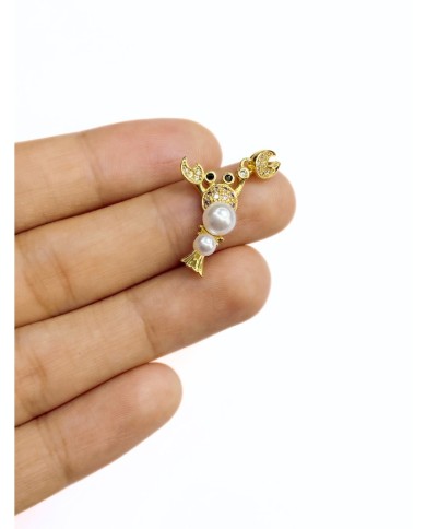 Pirinç Zirkon Taşlı Istakoz Kolye Bileklik Ucu Charm 1 Adet