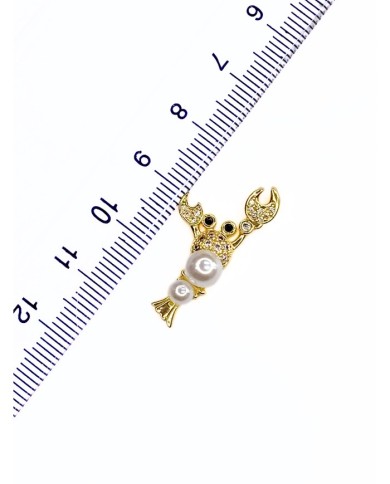 Pirinç Zirkon Taşlı Istakoz Kolye Bileklik Ucu Charm 1 Adet