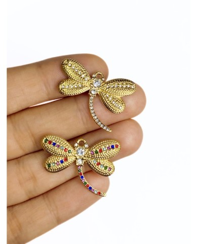 Çelik Taşlı Yusufcuk Kolye Bileklik Ucu Charm Renkli 1 Adet