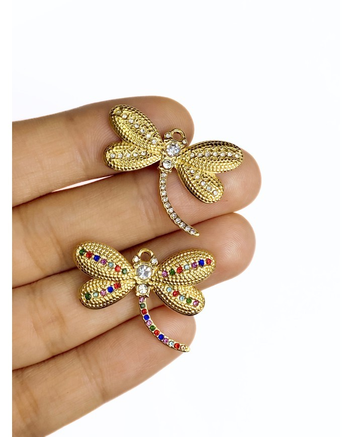 Çelik Taşlı Yusufcuk Kolye Bileklik Ucu Charm Renkli 1 Adet