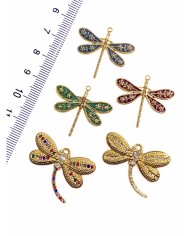 Çelik Taşlı Yusufcuk Kolye Bileklik Ucu Charm Şeffaf 1 Adet