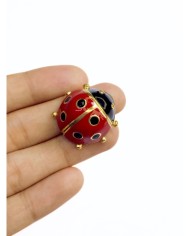 Çelik Mineli Uğurböceği Kolye Bileklik Ucu Charm 1 Adet