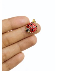 Pirinç Zirkon Mineli Uğurböceği Kolye Bileklik Ucu Charm 1 Adet