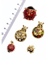 Pirinç Zirkon Mineli Uğurböceği Kolye Bileklik Ucu Charm 1 Adet