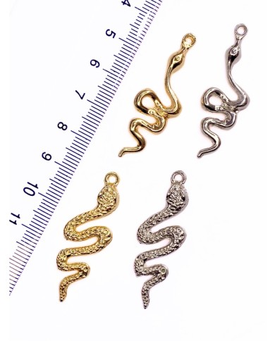 Pirinç Zirkon Mineli Yılan Kolye Bileklik Ucu Charm Gümüş 1 Adet