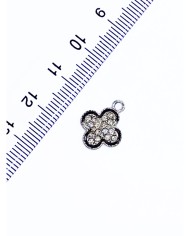 Pirinç Zirkon Taşlı Yonca Kolye Bileklik Ucu Charm 1 Adet