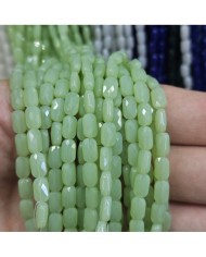 4x7mm İpe Dizili Petekli Elips Kristal Boncuk Mat Mint Yeşili - 1 Dizi