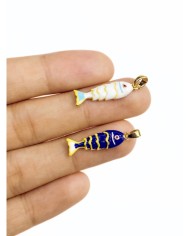 Pirinç Zirkon Mineli Balık Kolye Bileklik Ucu Charm Beyaz 1 Adet