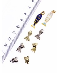 Pirinç Zirkon Mineli Balık Kolye Bileklik Ucu Charm Beyaz 1 Adet