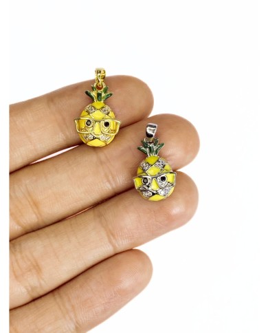 Pirinç Zirkon Taşlı Kolye Ananas Bileklik Ucu Charm Gümüş 1 Adet